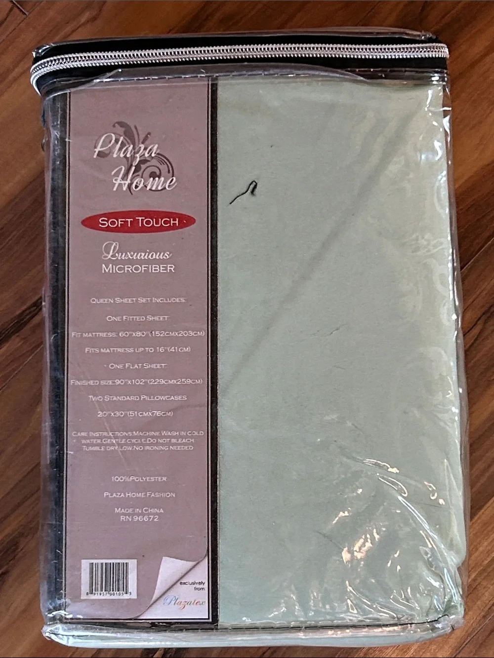 NEW Plaza Home Soft Touch Queen Sheet Set - Light Sage